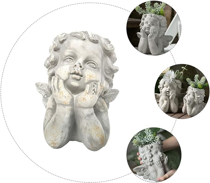 Little angel cement flower pot home personalized creative decorative ornaments
