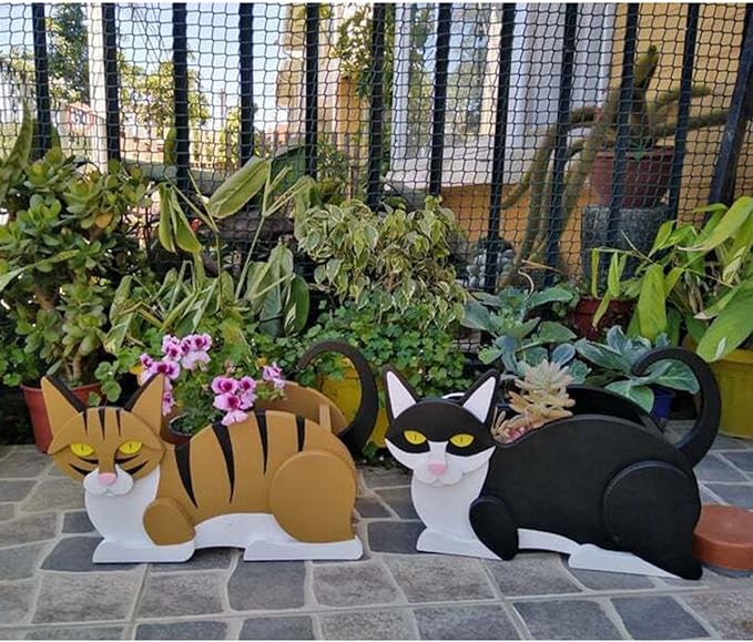 Fun Plant Storage Container, Cat Planter Flower Cactus Office Home Decor