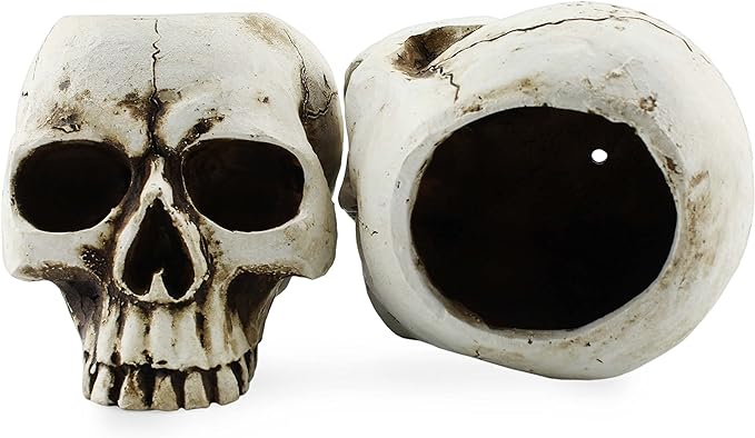 Resin Skull Flower Pot Halloween Props Brainless Skull Hollow Skull Creative Tricky Ornaments