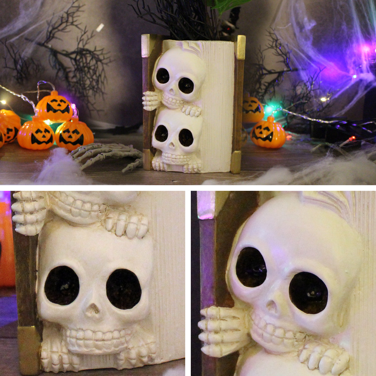 Skull book resin succulent flower pot green plant flower pot personalized creative ghost head flower pot