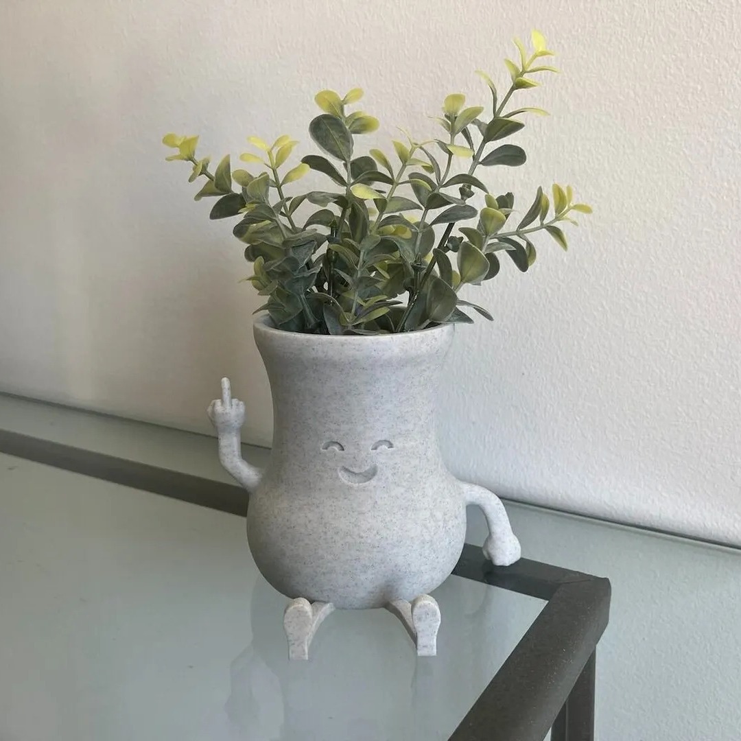 Creative Middle Finger Succulent Flower Pot Cute Smiley Vase Crafts Garden Ornaments