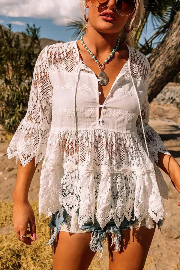 Necydress Melissa True Love And Bell Sleeve Lace Blouse