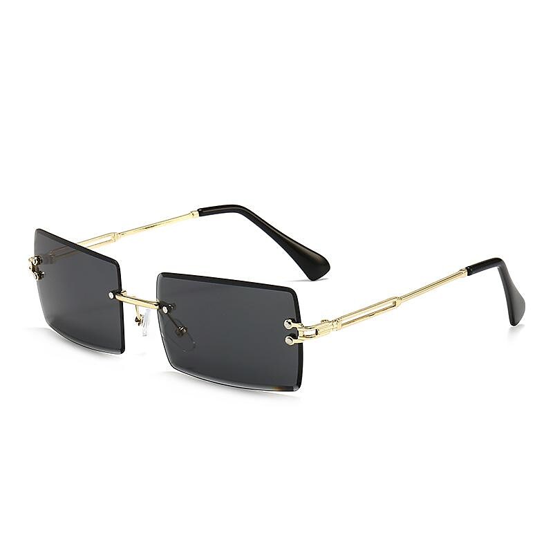 Necydress Sabrina Fashion Rimless Cut-Edge Square Sunglasses