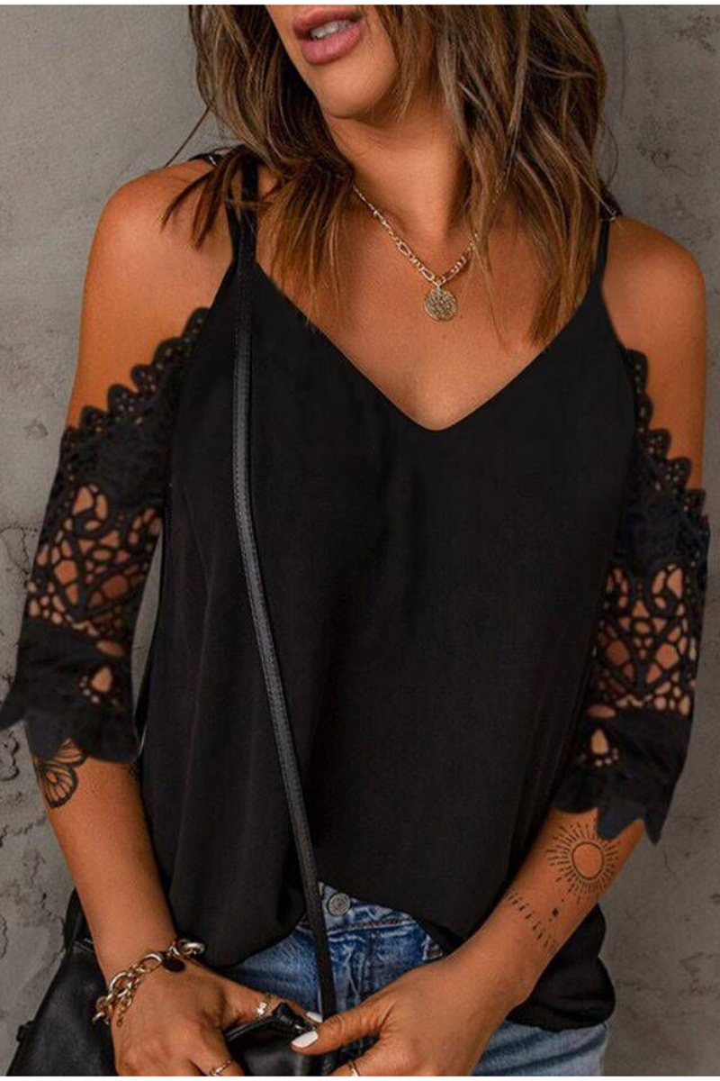 Necydress Taylor Lace Splicing V-Neck Strapless Top