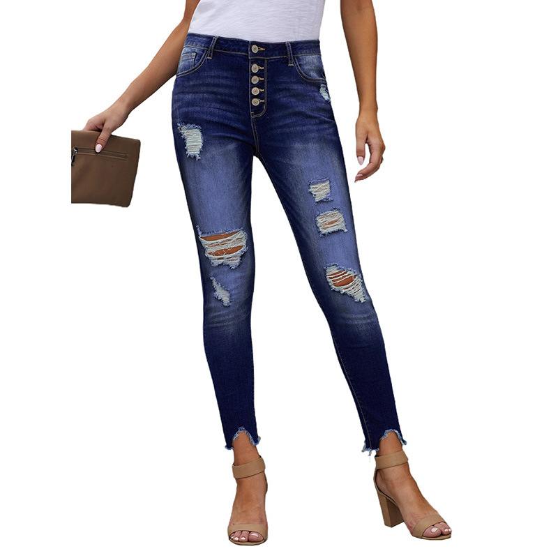 Necydress Carolyn High-rise Ripped Jeans