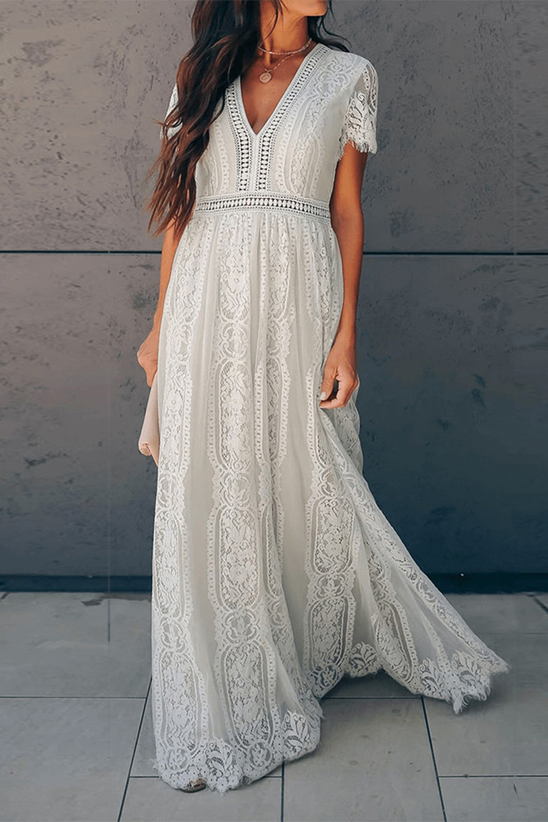 Necydress Carol V-Neck Lace Dress