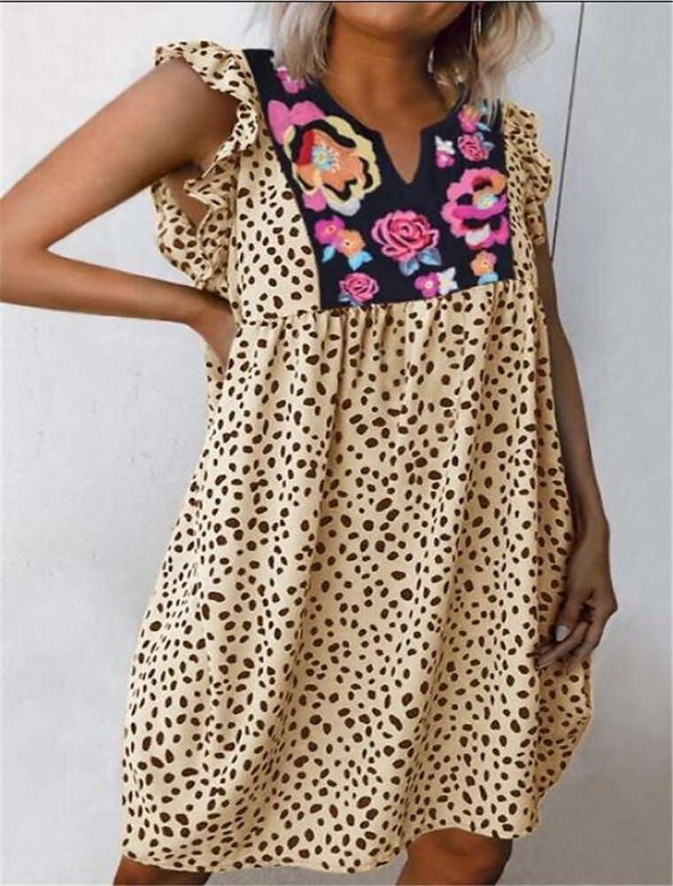 Necydress Veronica Casual Leopard Print Shirt Dress