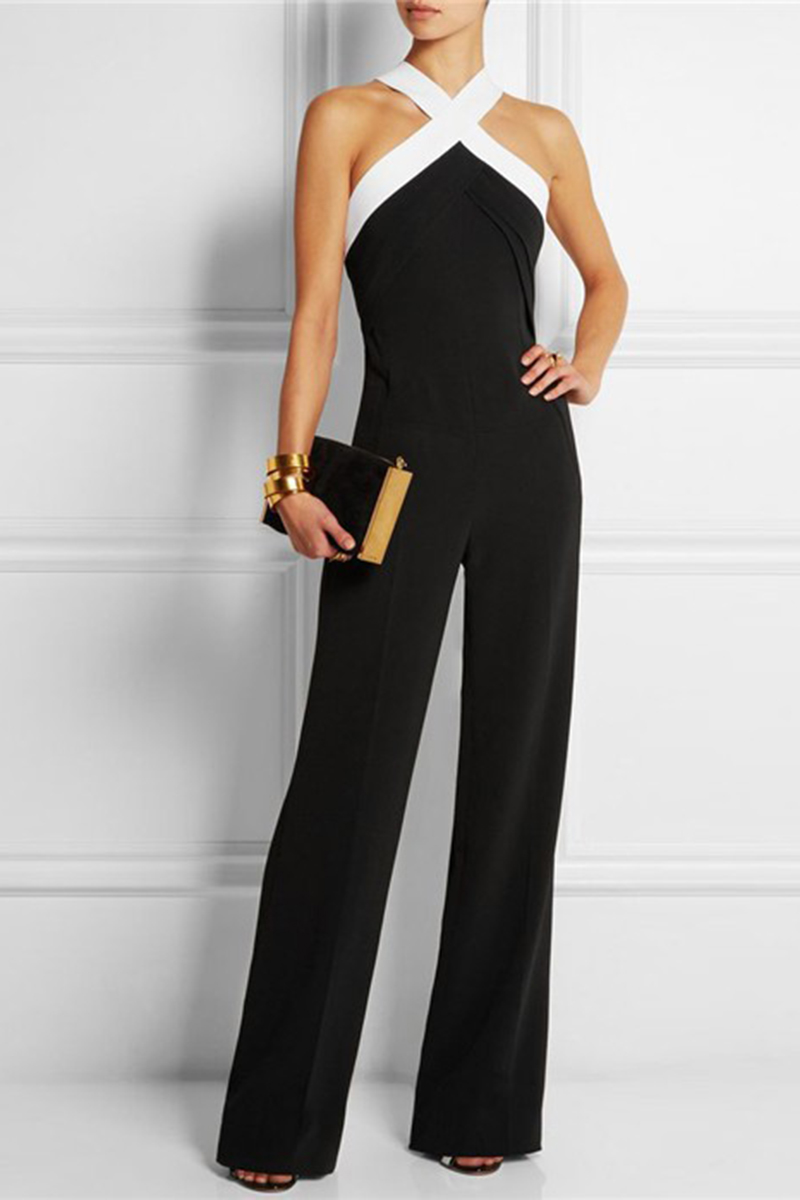 Necydress Shelly High Waist Color Block Jumpsuit