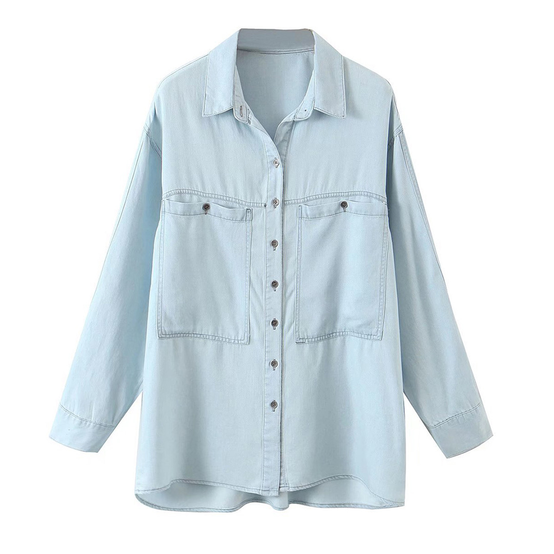 Necydress Gayle Casual Big Pocket Denim Shacket