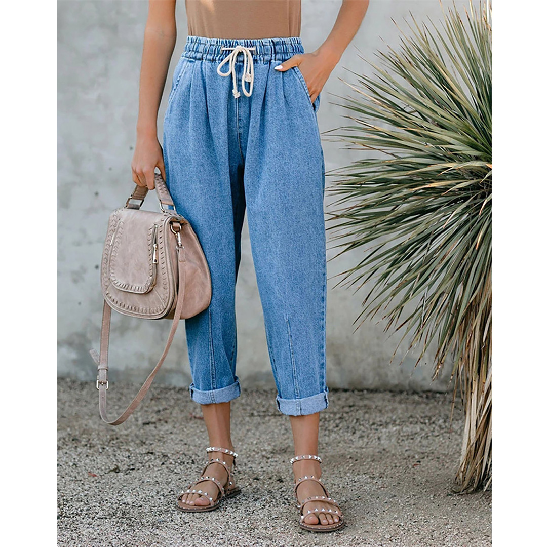 Necydress Sandra Lace-Up Straight-Leg Jeans