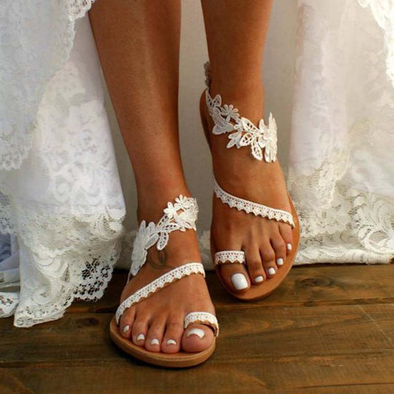 Necydress Sophie Casual Bohemian Lace Roman Sandals