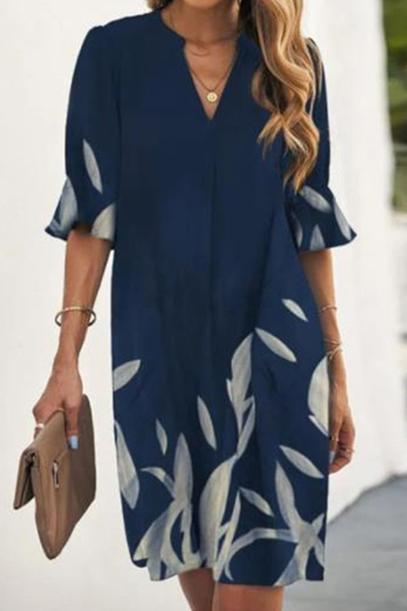 Necydress Marie Loose Print Short Sleeve Dress