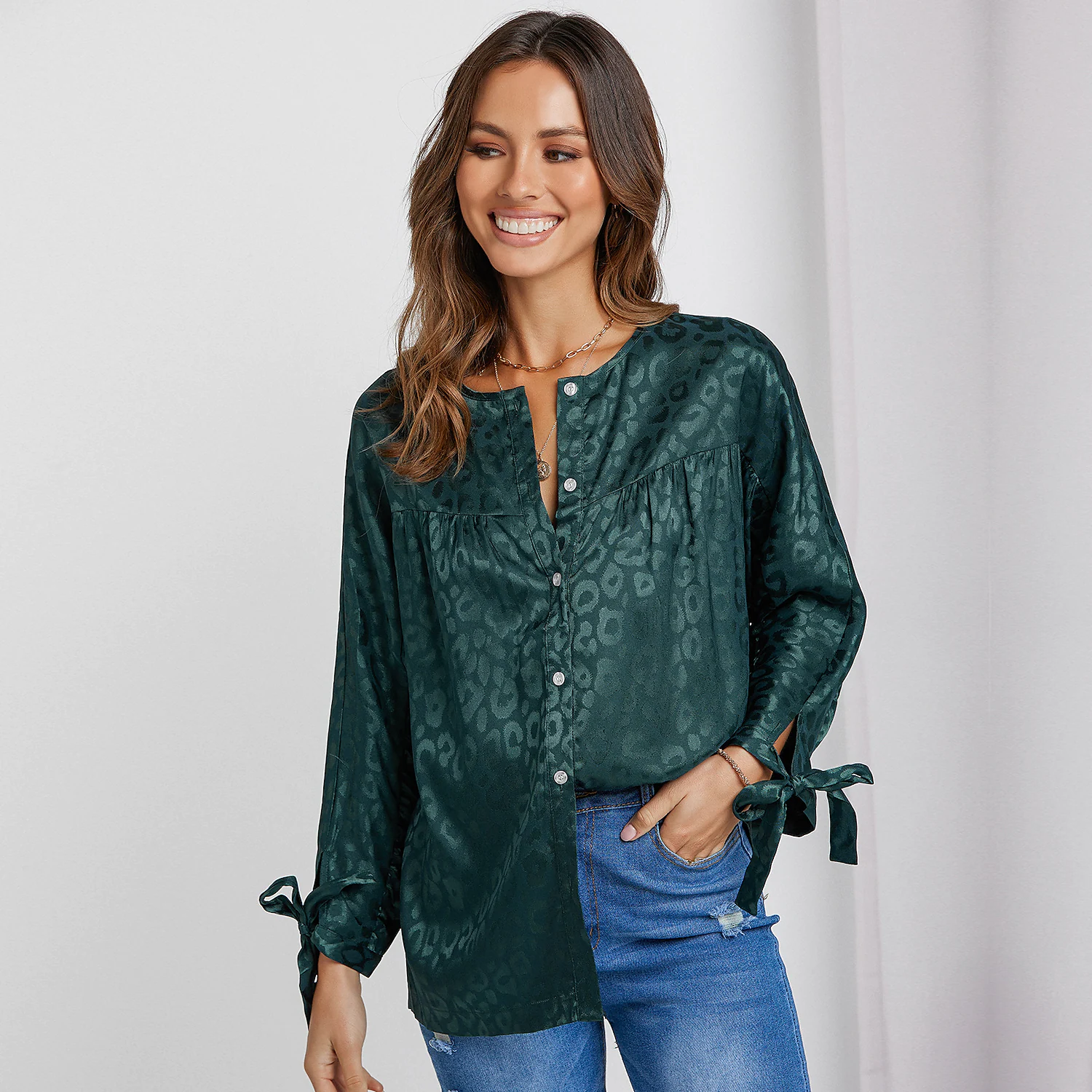 Necydress Camilla Sateen Jacquard Shirt