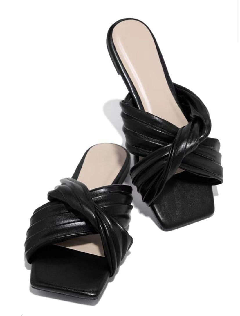 Necydress Stephanie Fashion Solid Color Twist Cross Sandals