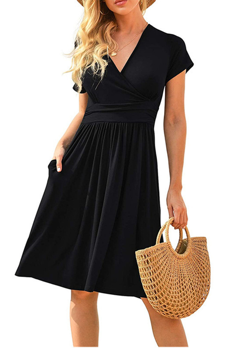 Necydress Georgina Casual Short-Sleeved Pocket Dress