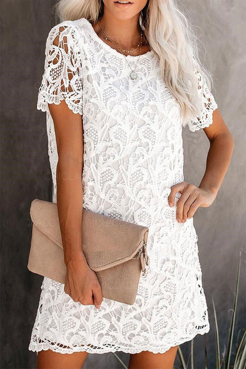 Necydress Jan Round Neck Lace Dress