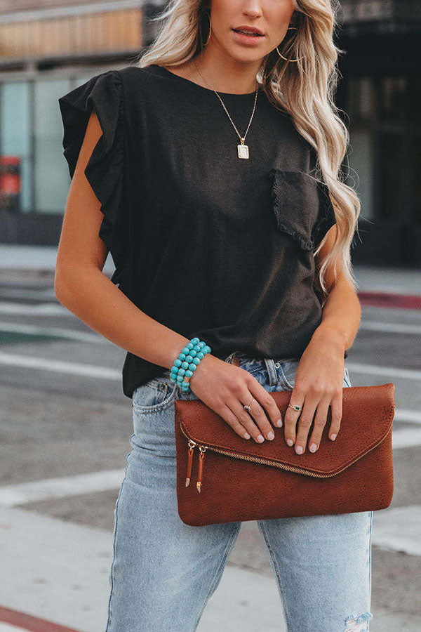 Necydress Michele Marney Cotton Ruffle Sleeve T-Shirt