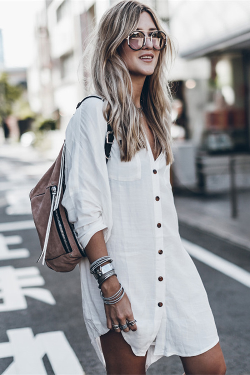 Necydress Mary Fashion Bamboo Cotton Long Shirts Vacation Dress