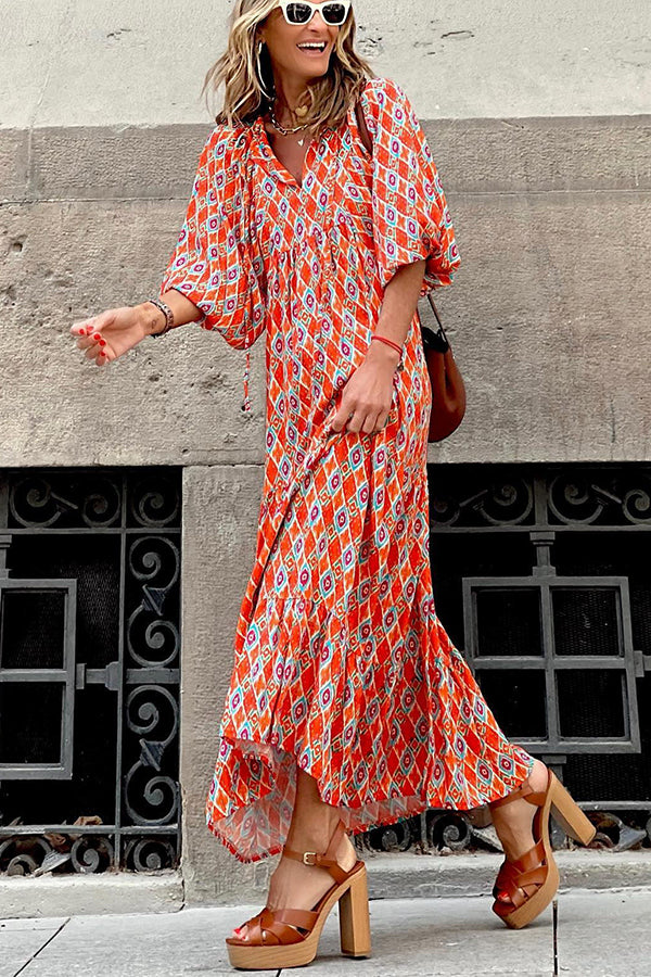 Necydress Elise Printed Relaxed Midi Dress
