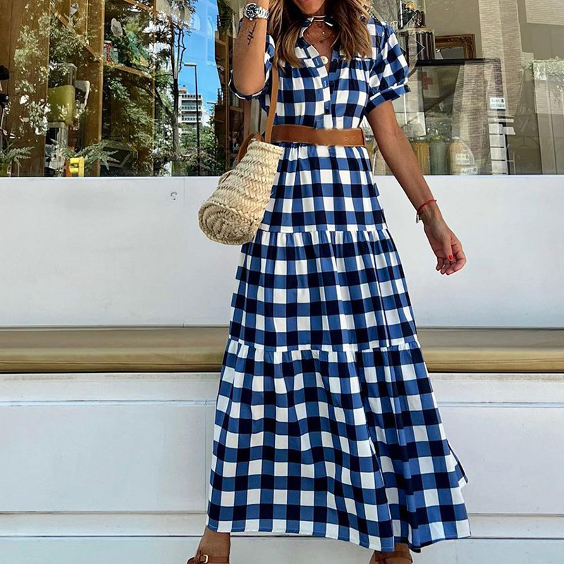 Necydress Tania Plaid Shirt Maxi Dress