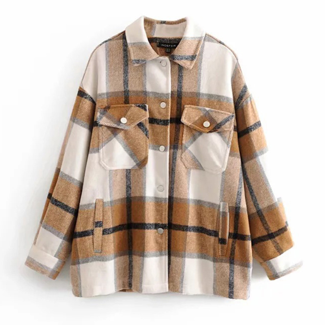 Necydress Denise Casual Plaid Shacket