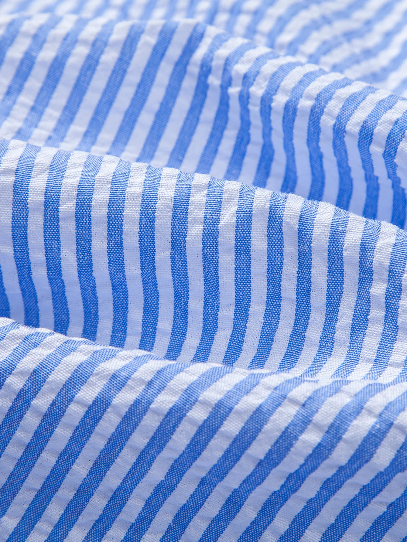 Seersucker Striped Button Up Shirt