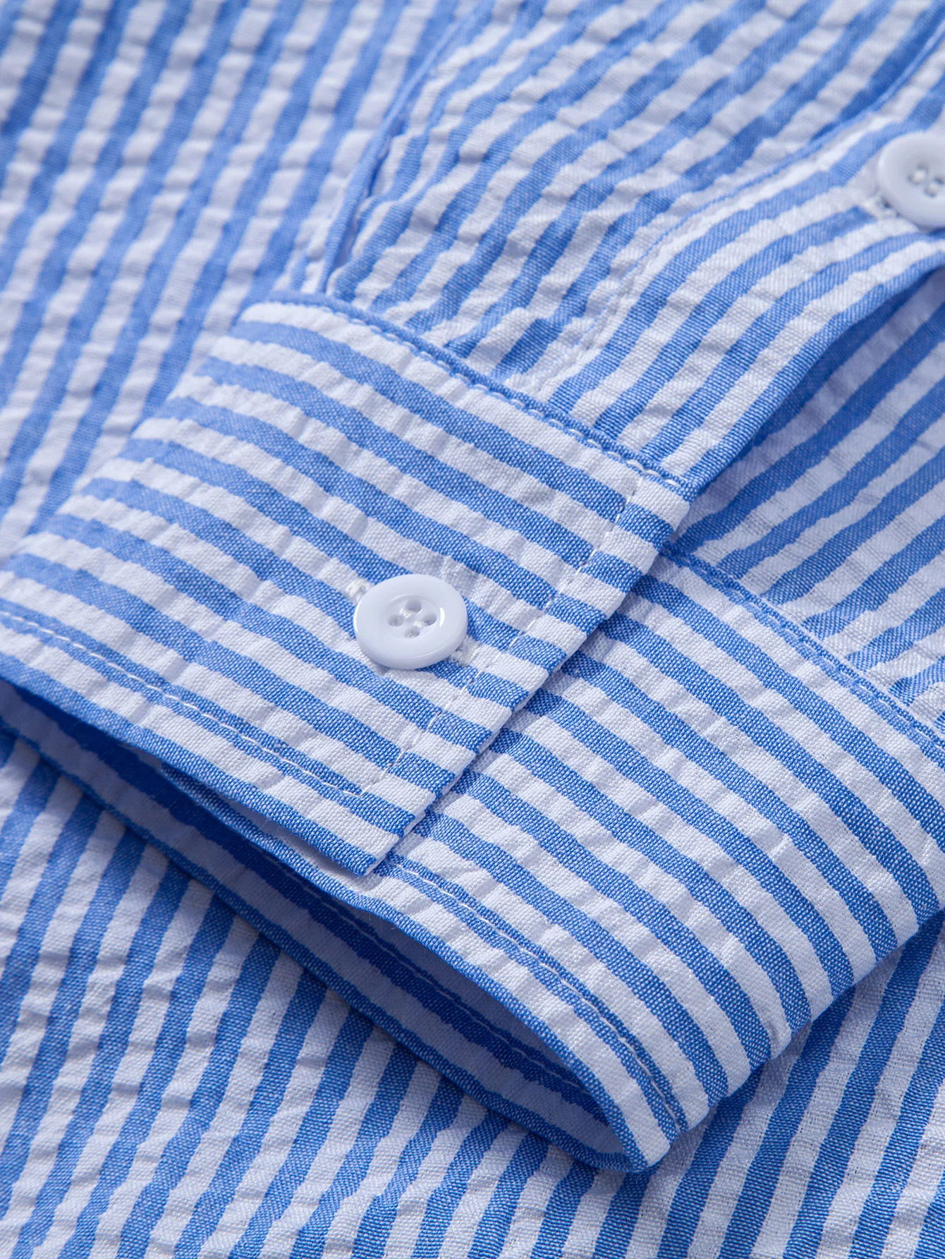 Seersucker Striped Button Up Shirt