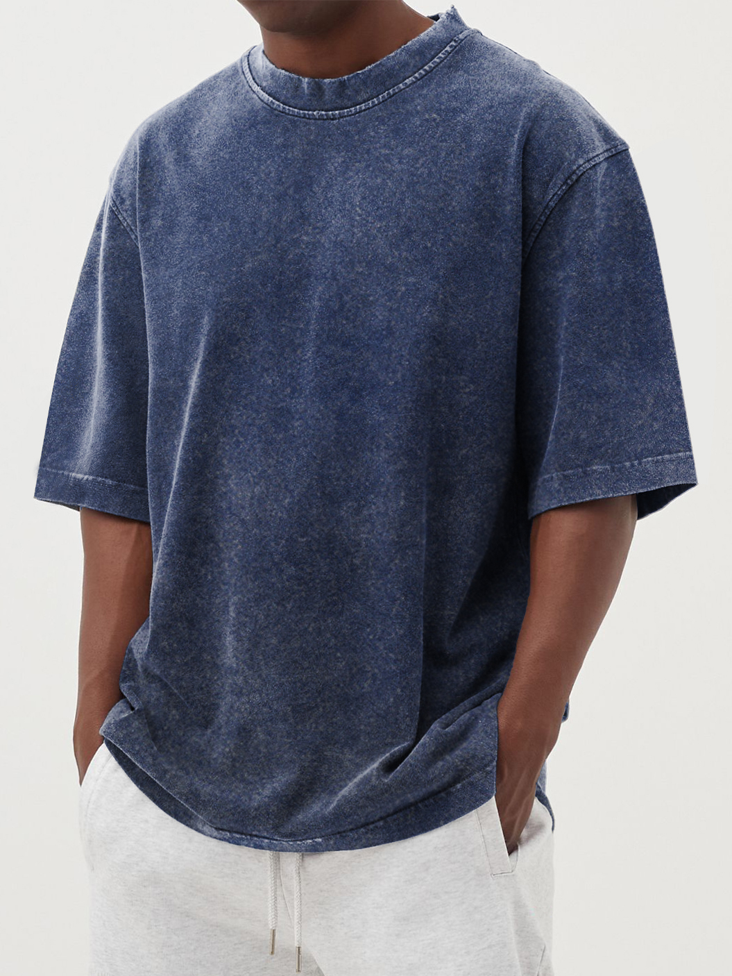 Men's Vintage Washed And Distressed Cotton T-shirt