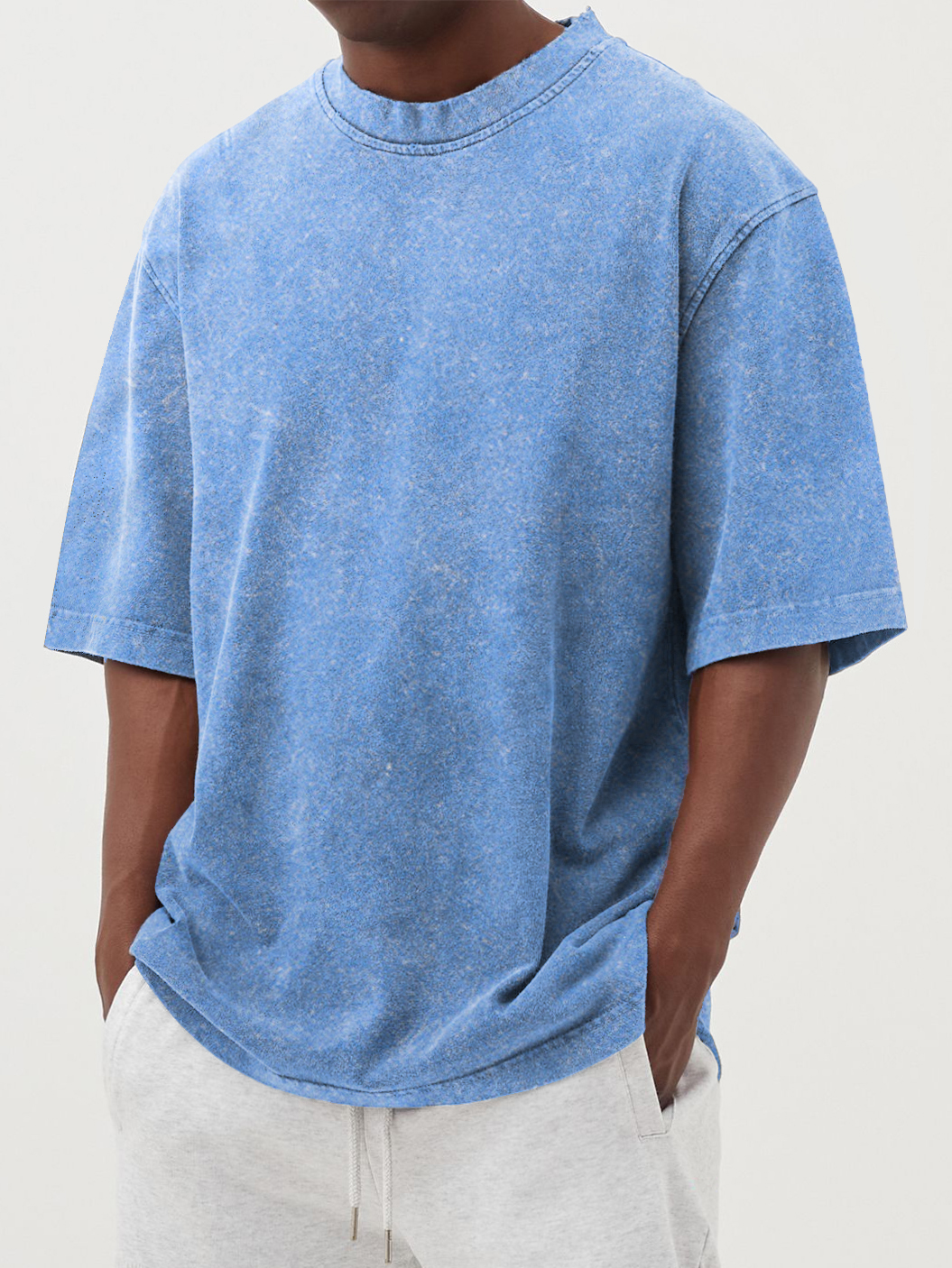 Men's Vintage Washed And Distressed Cotton T-shirt