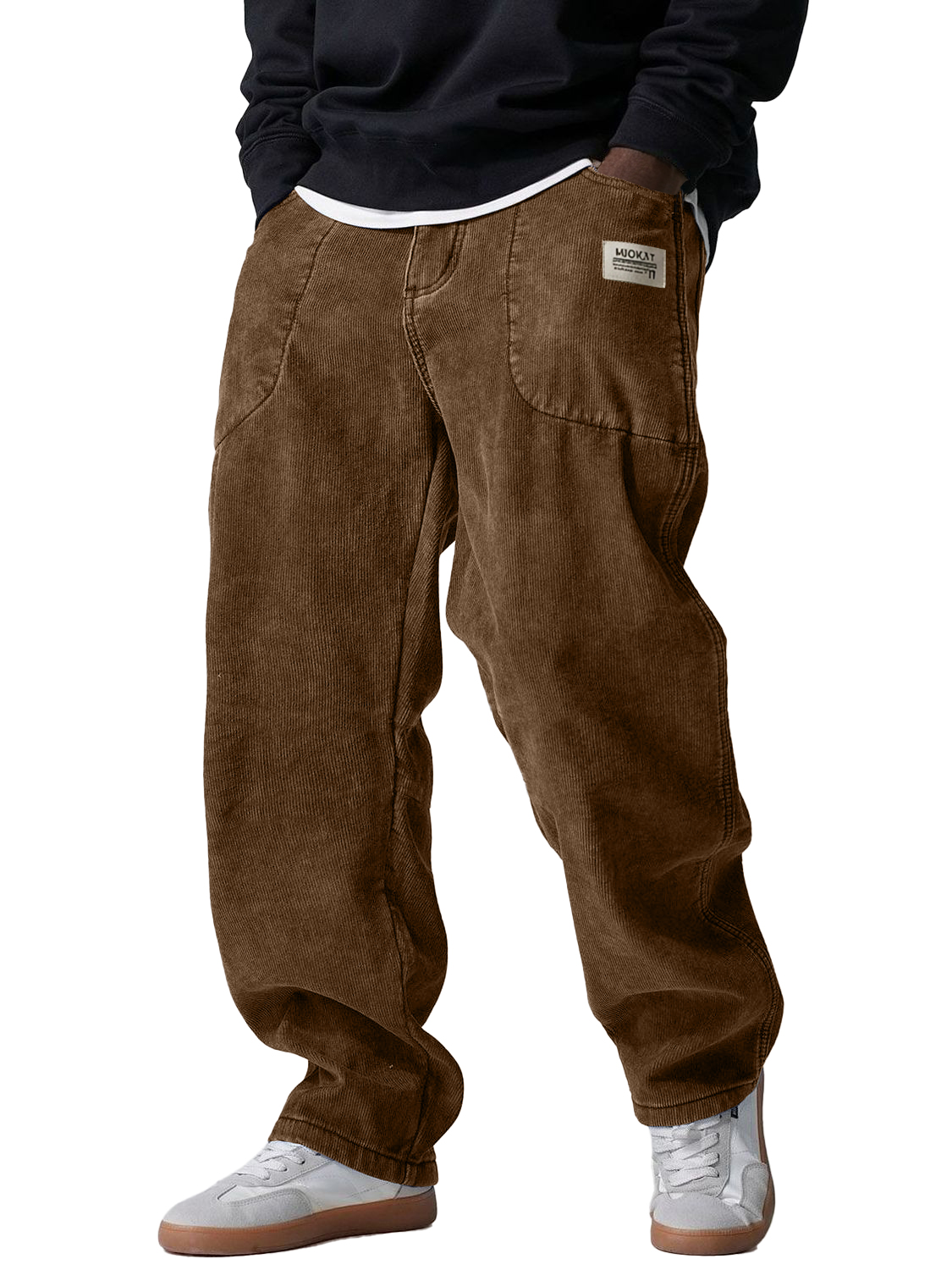 Men's Retro Simple Multi Pocket Workwear Corduroy Pants