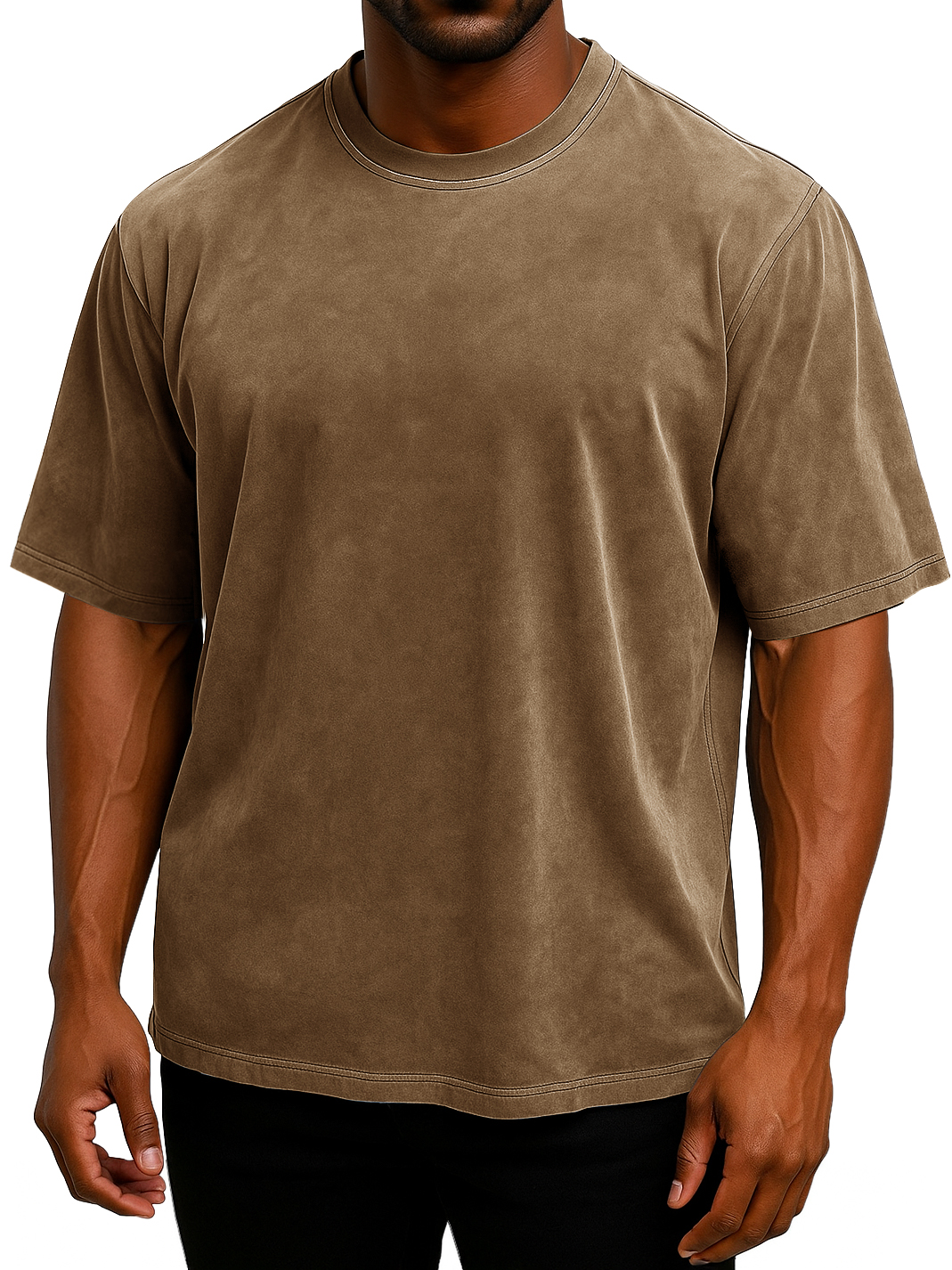 Men's 100% Cotton Vintage Washed And Distressed Daily Loose Casual Short-sleeved T-shirt