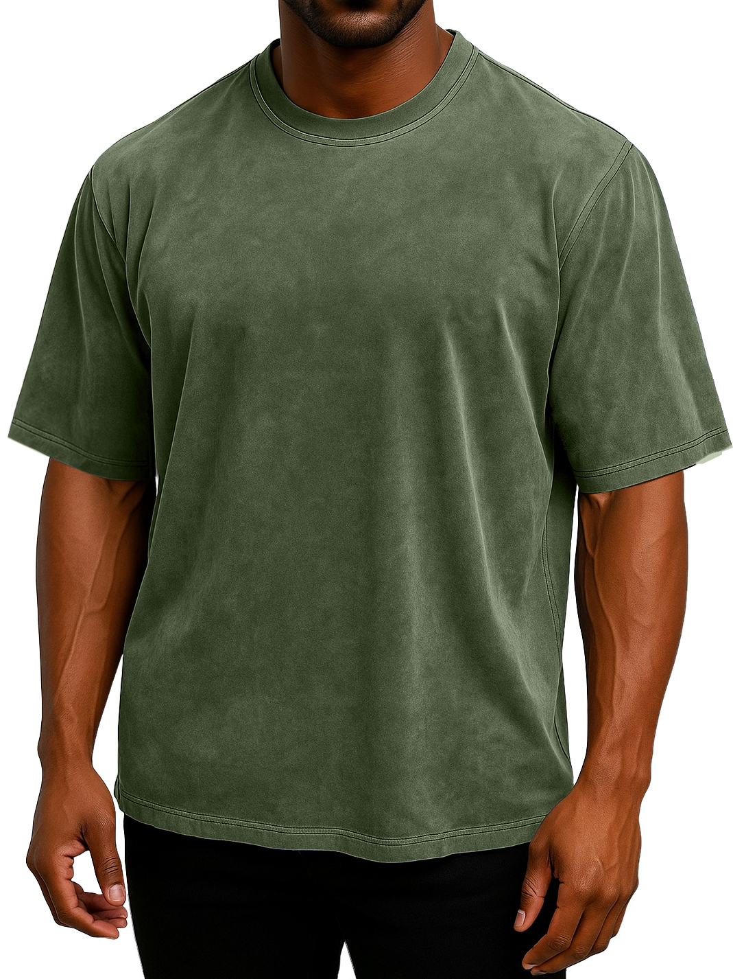 Men's 100% Cotton Vintage Washed And Distressed Daily Loose Casual Short-sleeved T-shirt