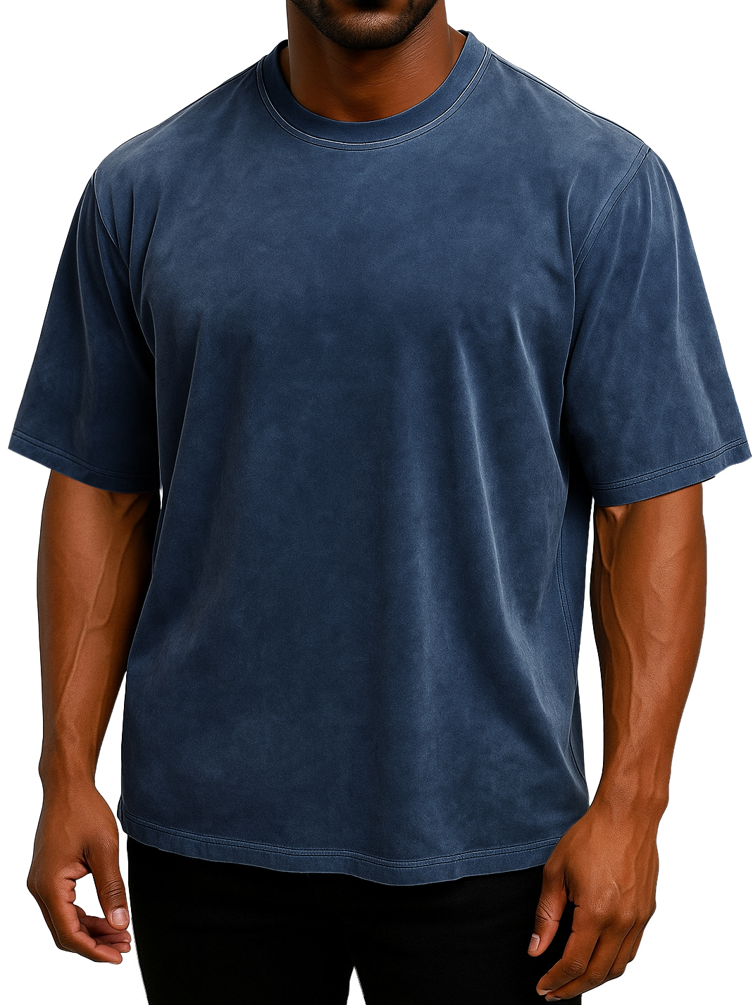 Men's 100% Cotton Vintage Washed And Distressed Daily Loose Casual Short-sleeved T-shirt