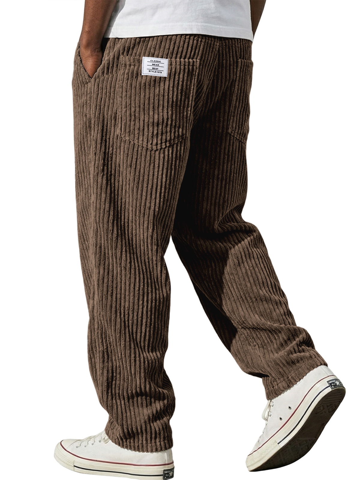 Men's Vintage-style Corduroy Textured Casual Embroidered Trousers