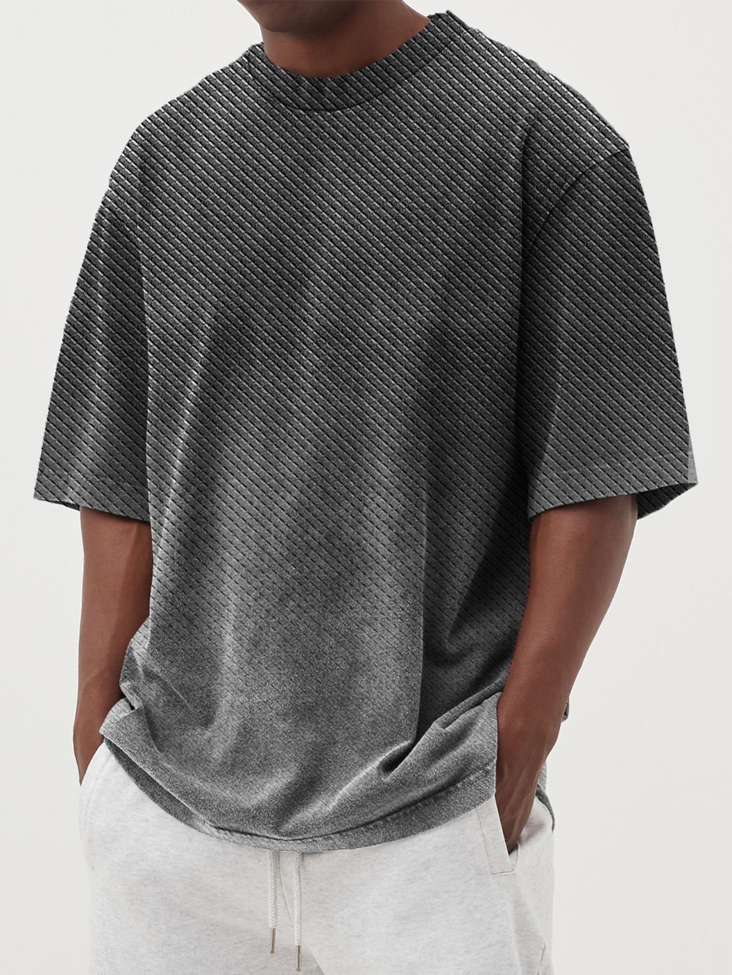Men's Abstract Gradient Geometric T-Shirt Top
