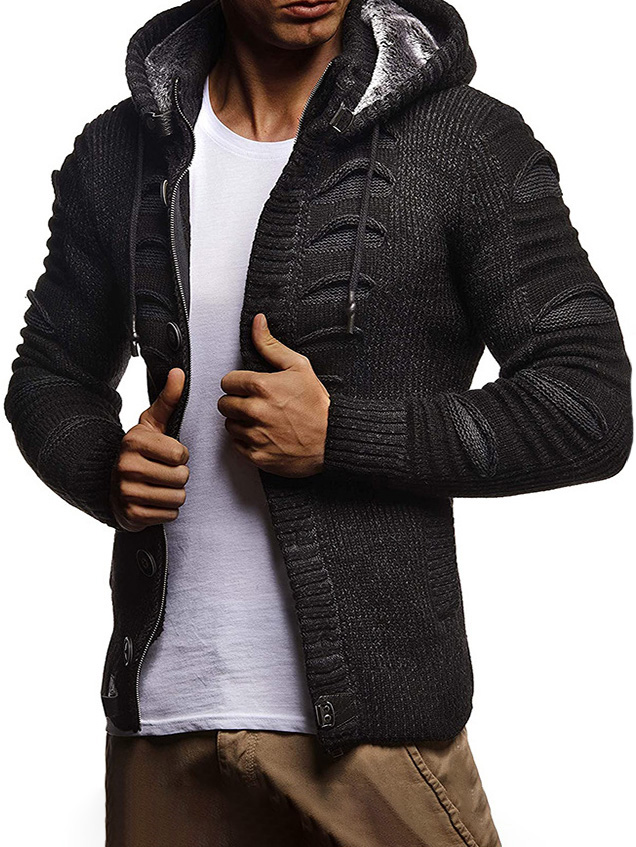 Men's Fashionable Knitted Button Jacket