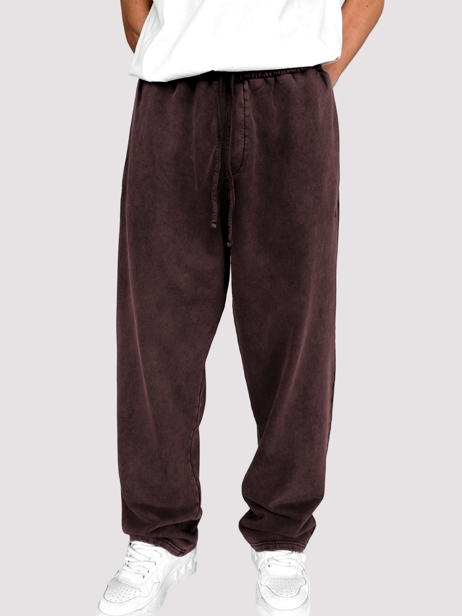 Men's Distressed Vintage Stylish Textured Washed Drawstring Trousers