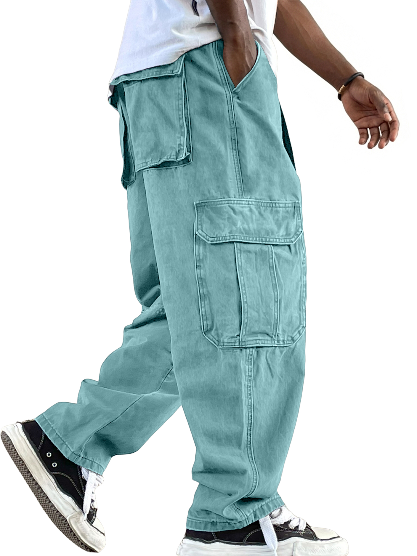 Men's Retro Workwear Multi-Pocket Trousers