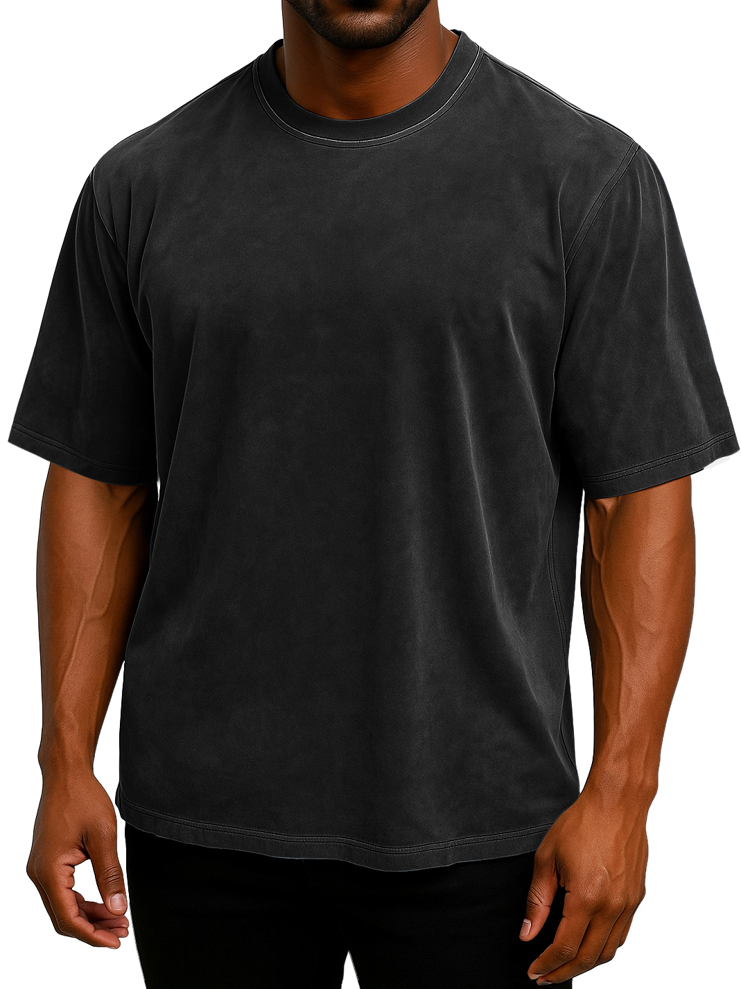 Men's 100% Cotton Vintage Washed And Distressed Daily Loose Casual Short-sleeved T-shirt