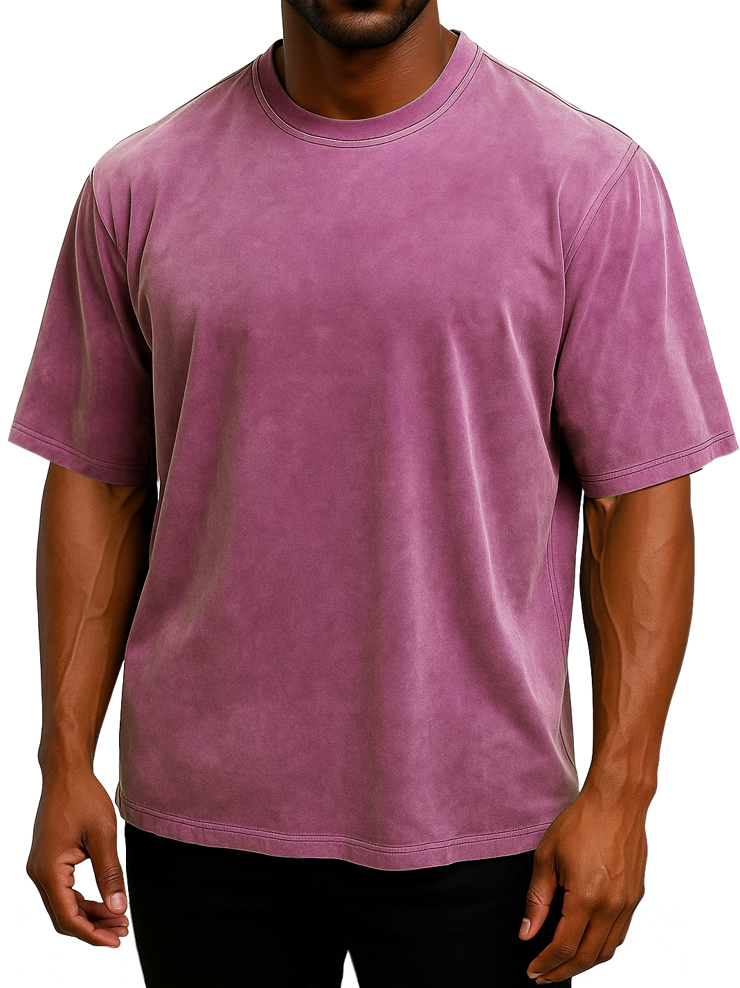 Men's 100% Cotton Vintage Washed And Distressed Daily Loose Casual Short-sleeved T-shirt