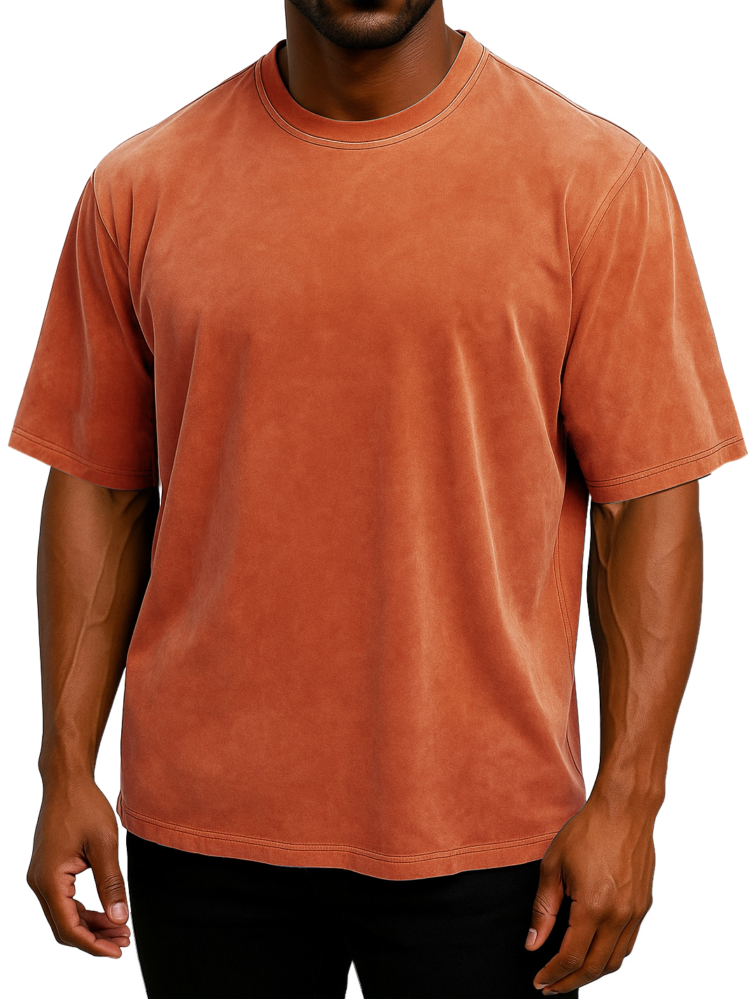 Men's 100% Cotton Vintage Washed And Distressed Daily Loose Casual Short-sleeved T-shirt