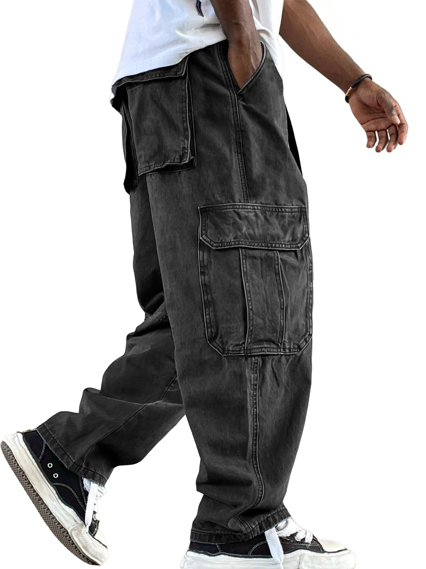 Men's Retro Workwear Multi-Pocket Trousers