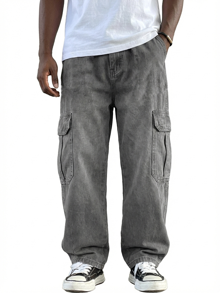 Men's Retro Workwear Multi-Pocket Trousers