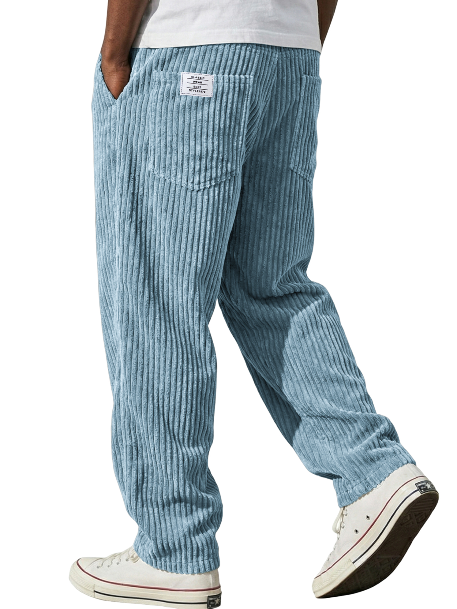 Men's Vintage-style Corduroy Textured Casual Embroidered Trousers