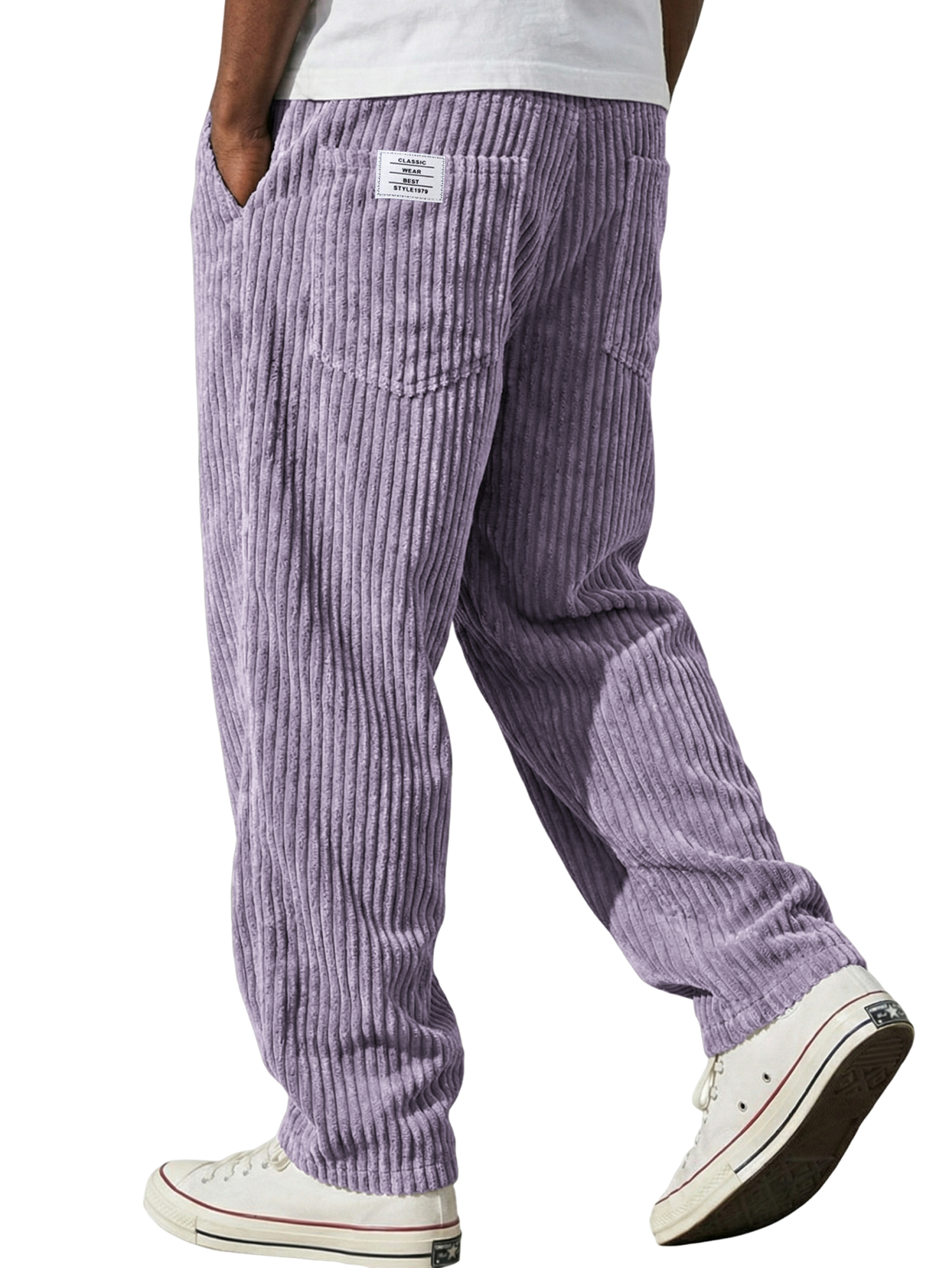 Men's Vintage-style Corduroy Textured Casual Embroidered Trousers