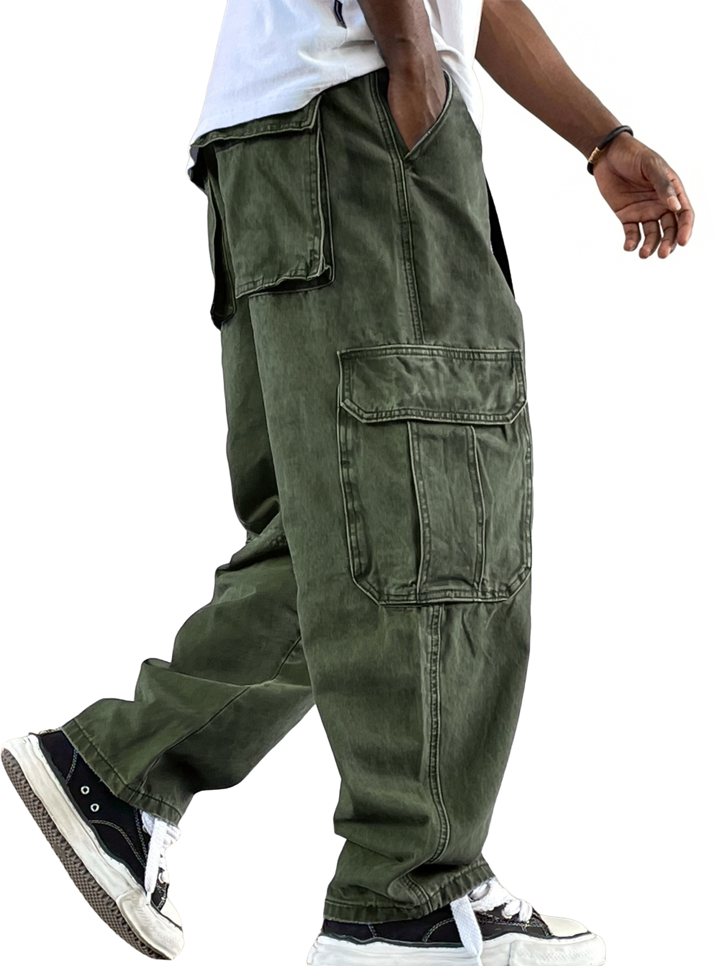 Men's Retro Workwear Multi-Pocket Trousers