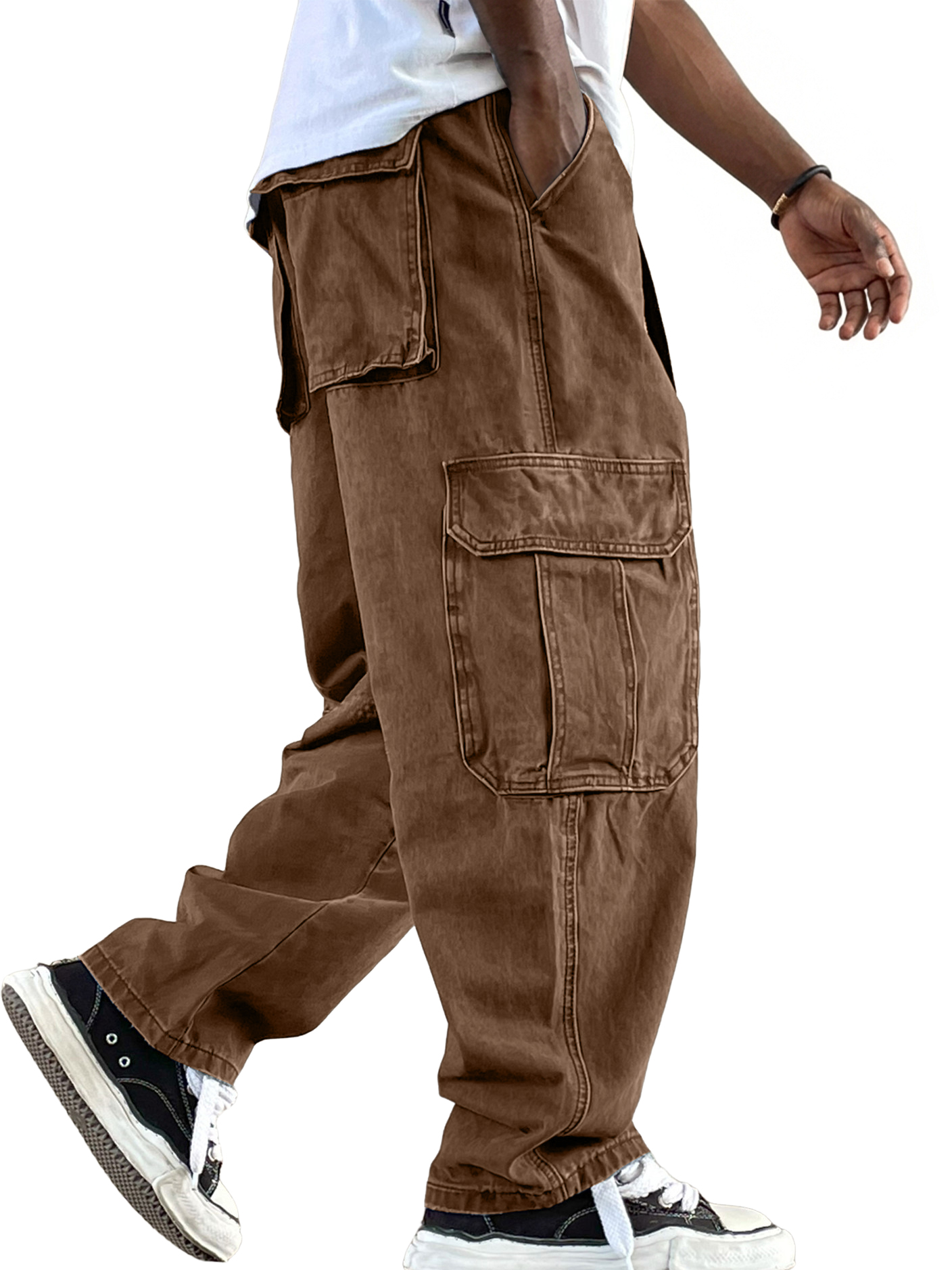 Men's Retro Workwear Multi-Pocket Trousers