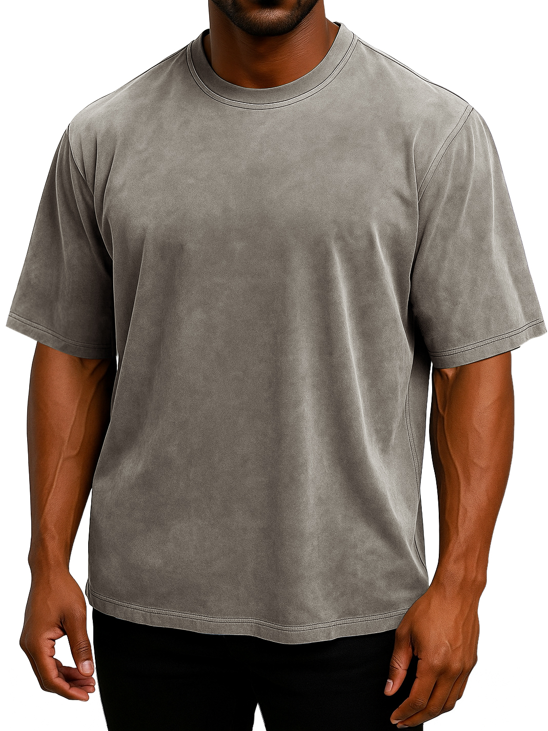 Men's 100% Cotton Vintage Washed And Distressed Daily Loose Casual Short-sleeved T-shirt