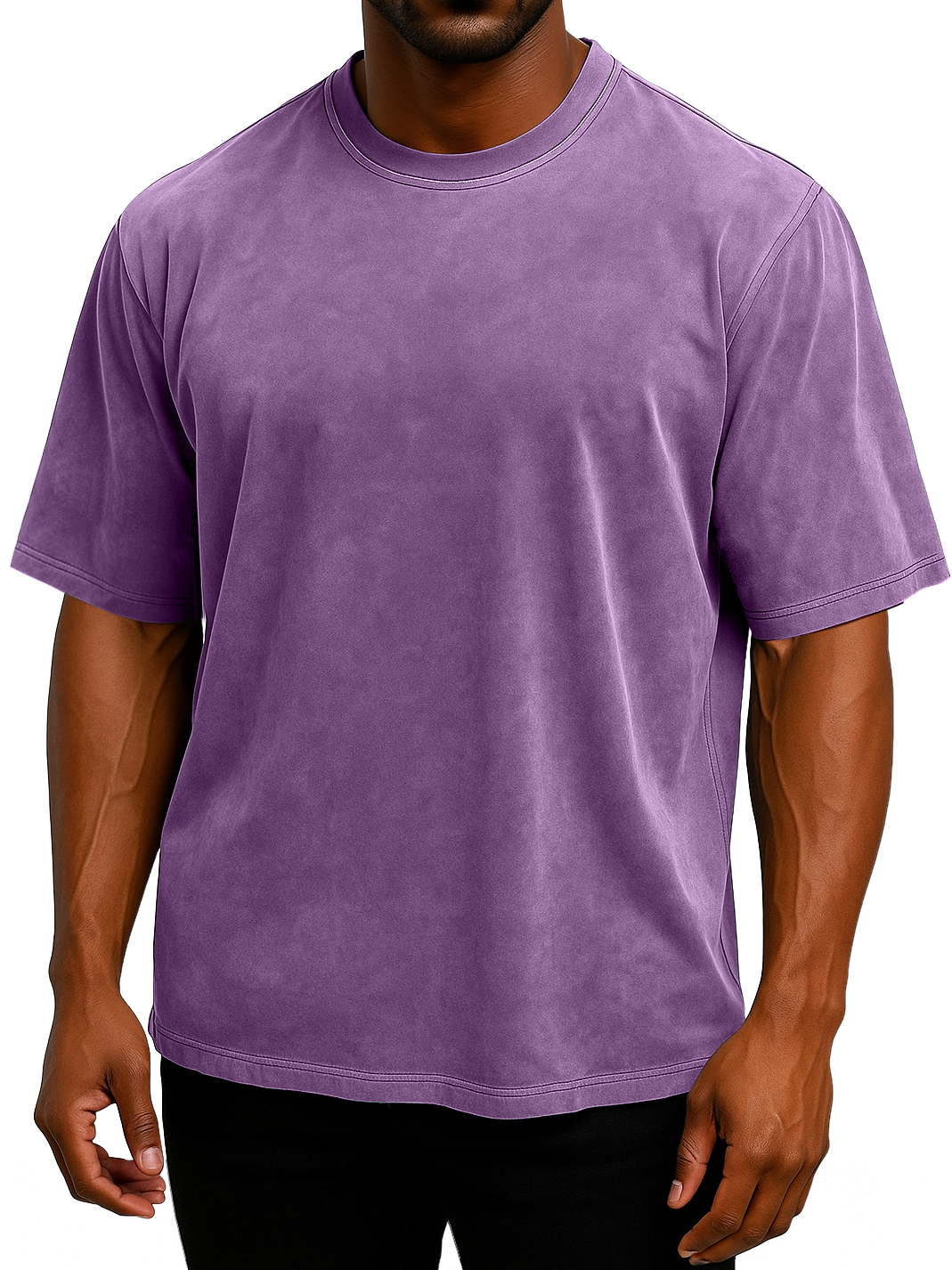 Men's 100% Cotton Vintage Washed And Distressed Daily Loose Casual Short-sleeved T-shirt