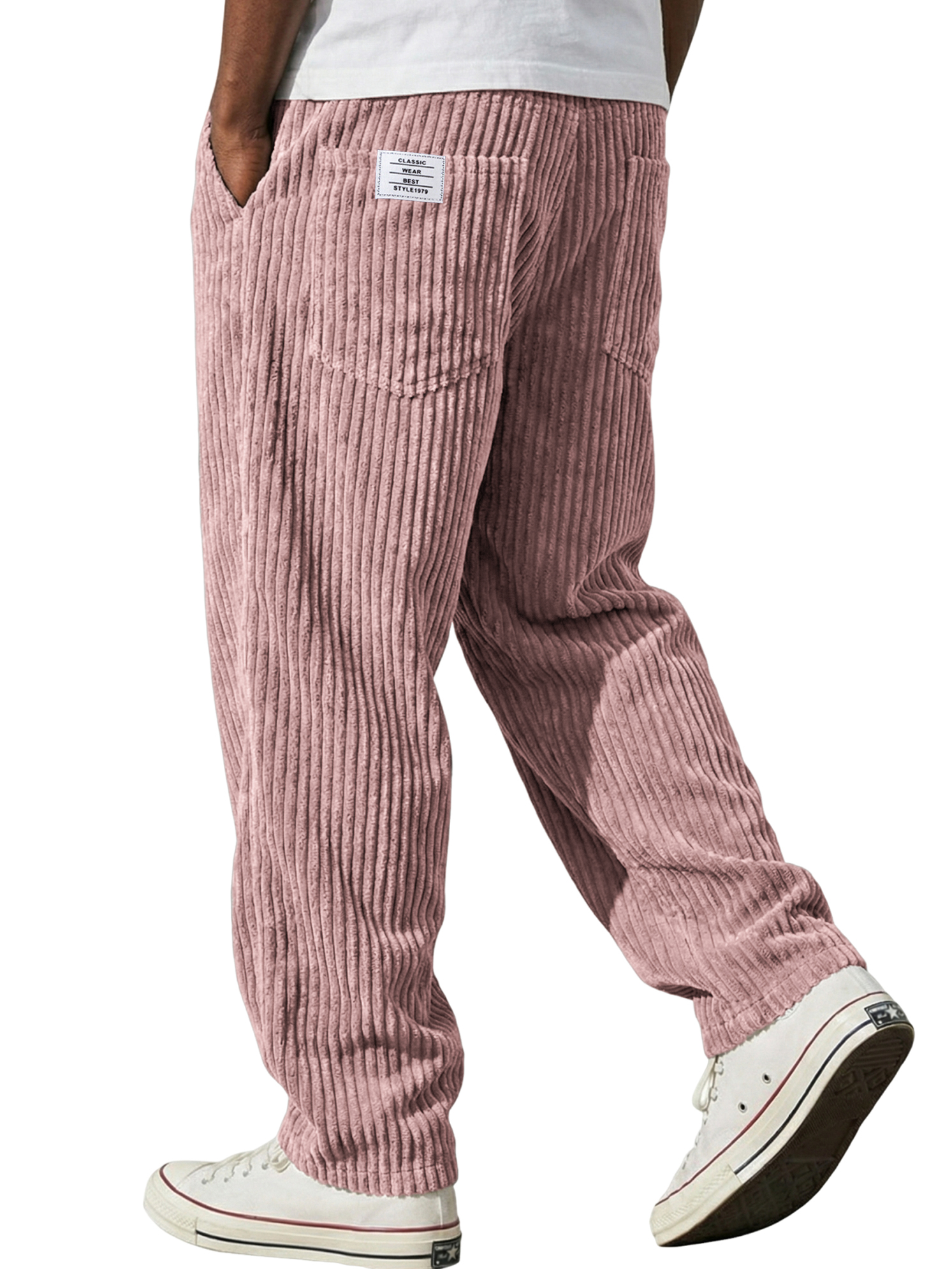 Men's Vintage-style Corduroy Textured Casual Embroidered Trousers